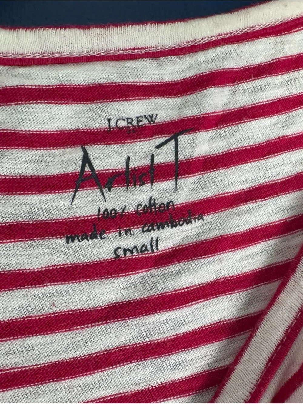 J. Crew Red & White Striped Long Sleeve Tee